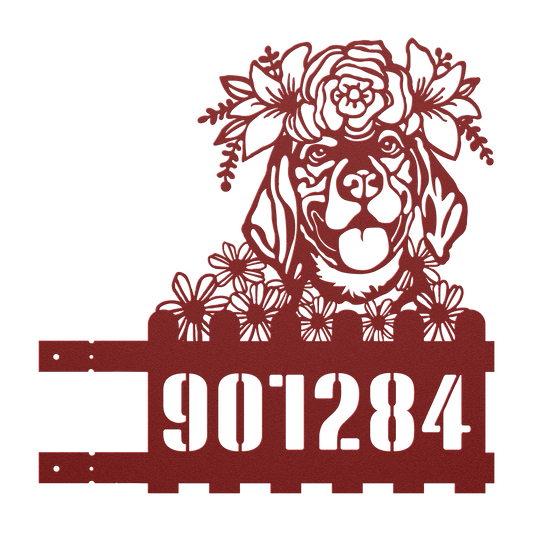 Beagle Custom Metal House Number Sign