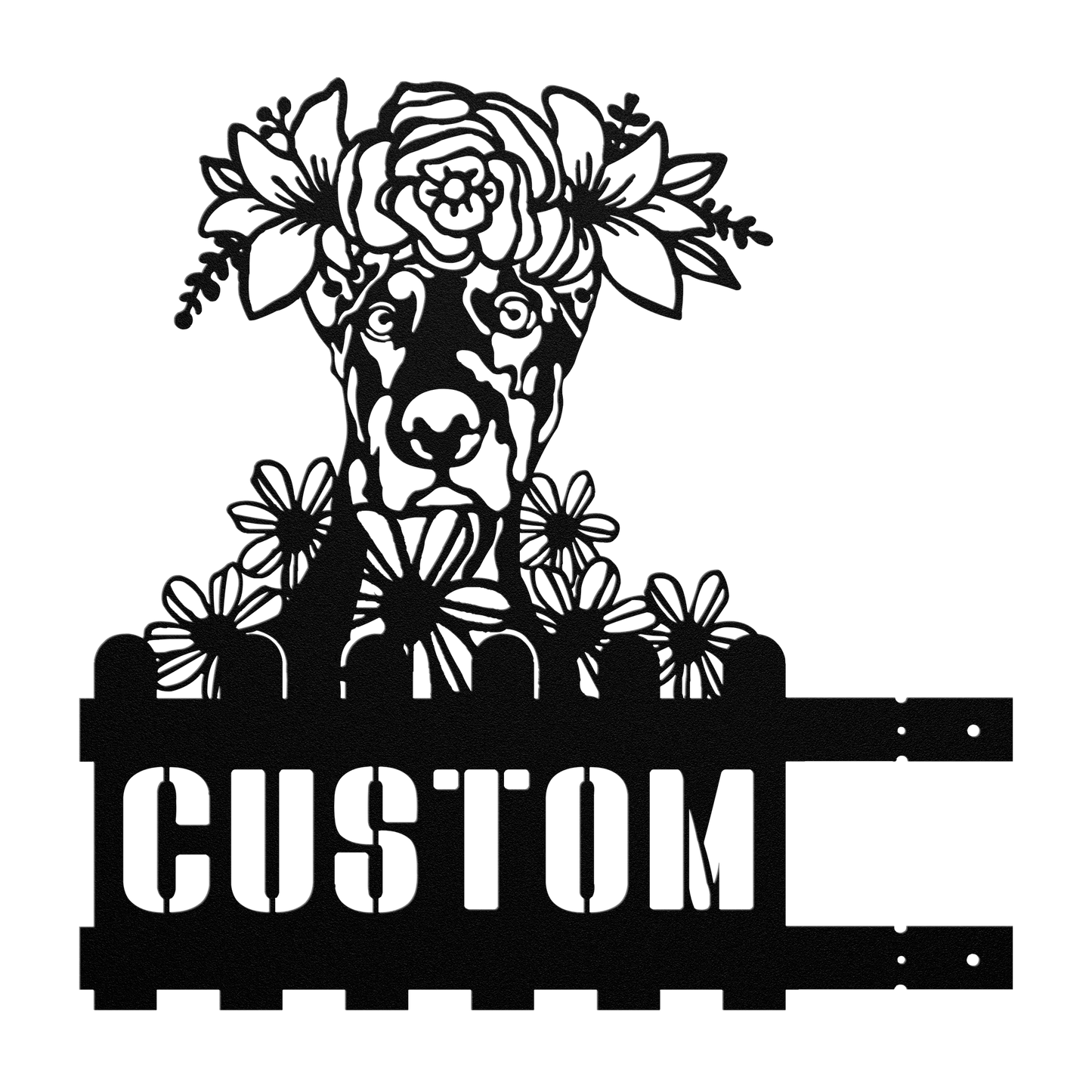Doberman Custom Metal House Number Sign
