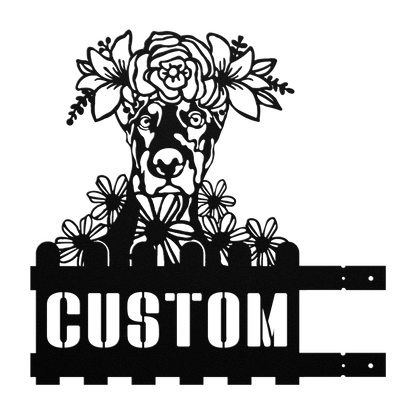 Doberman Custom Metal House Number Sign