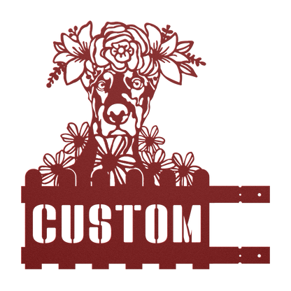 Doberman Custom Metal House Number Sign