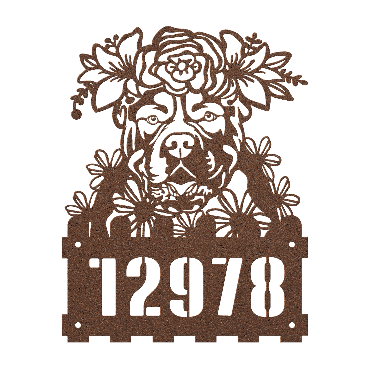 American Bulldog Custom Metal House Number Sign