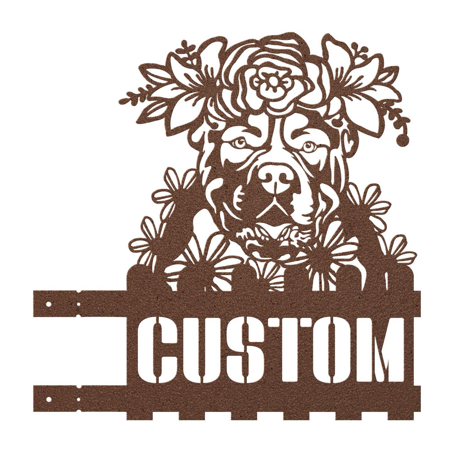 American Bulldog Custom Metal House Number Sign
