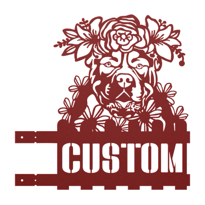 American Bulldog Custom Metal House Number Sign