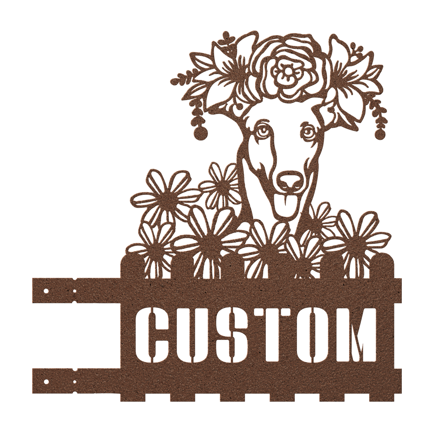 Greyhound Custom Metal House Number Sign