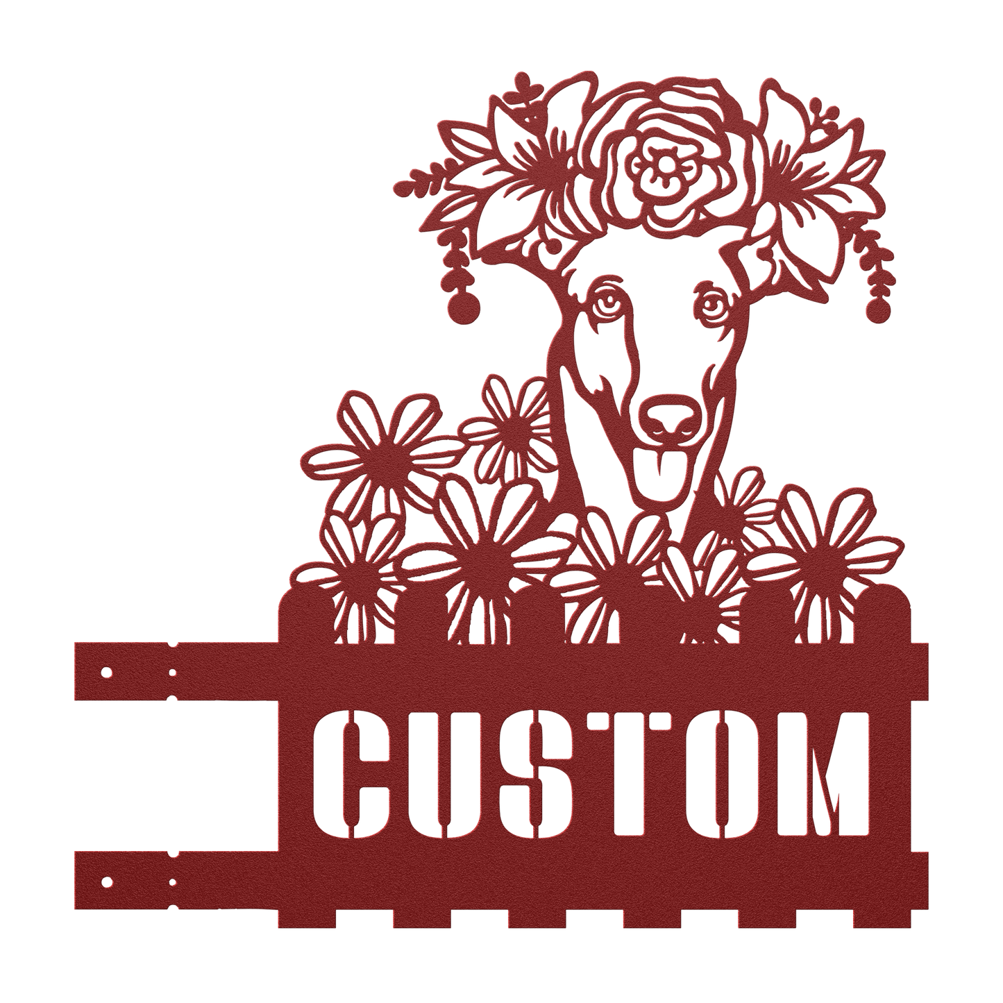 Greyhound Custom Metal House Number Sign