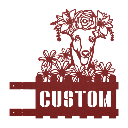 Greyhound Custom Metal House Number Sign