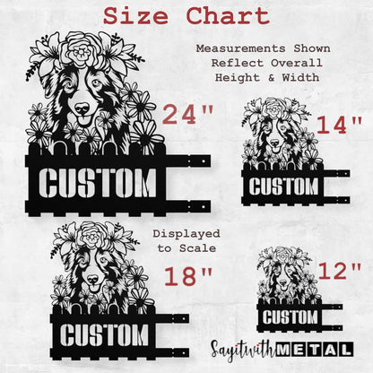 Australian Shepherd Custom Metal House Number Sign