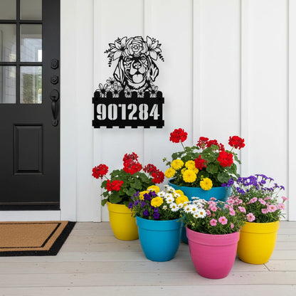 Beagle Custom Metal House Number Sign