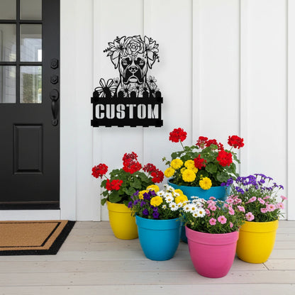 Boxer Custom Metal House Number Sign