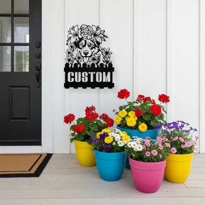 Corgi Custom Metal House Number Sign