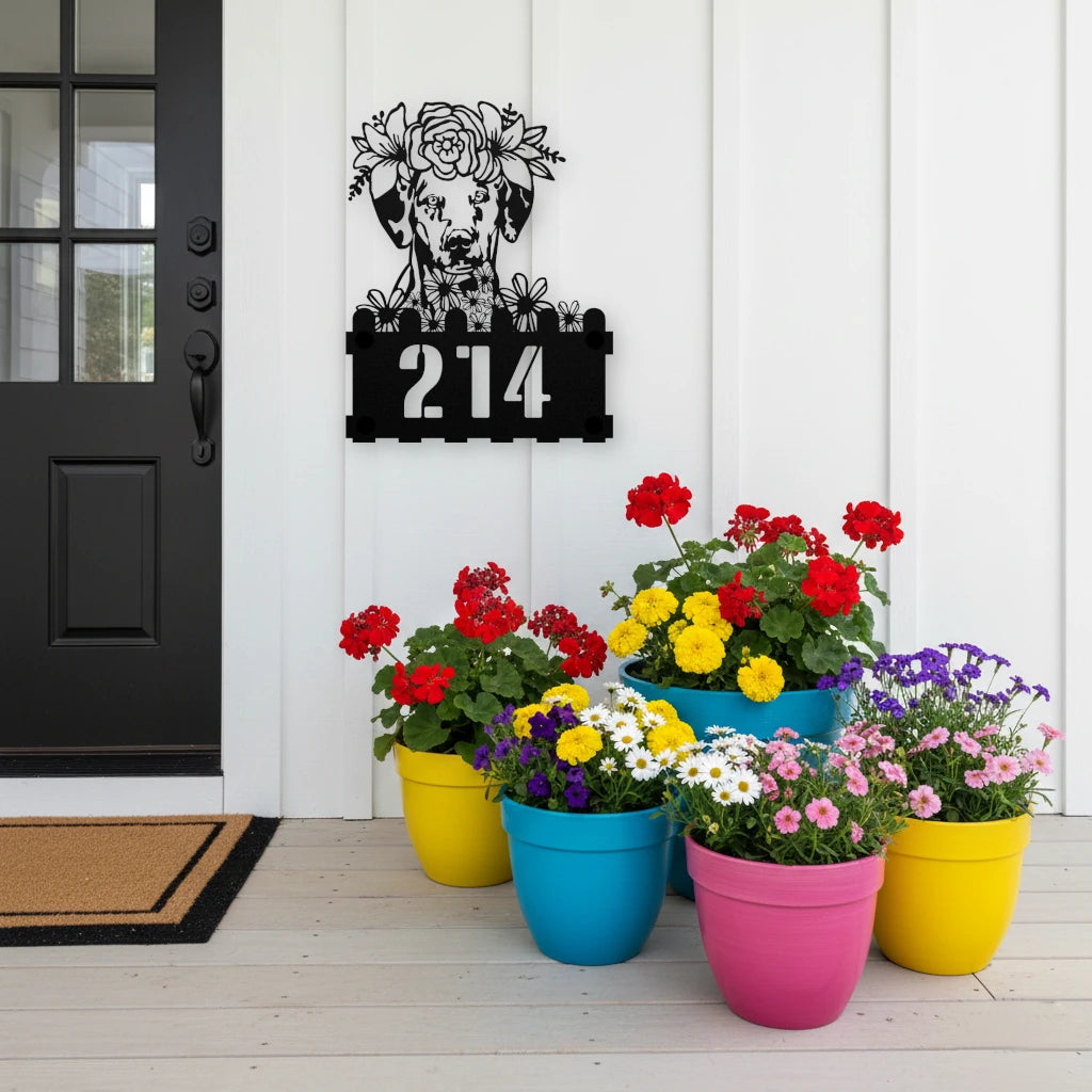 Dalmatian Custom Metal House Number Sign