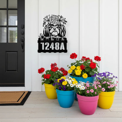 Shih-Tzu Custom Metal House Number Sign