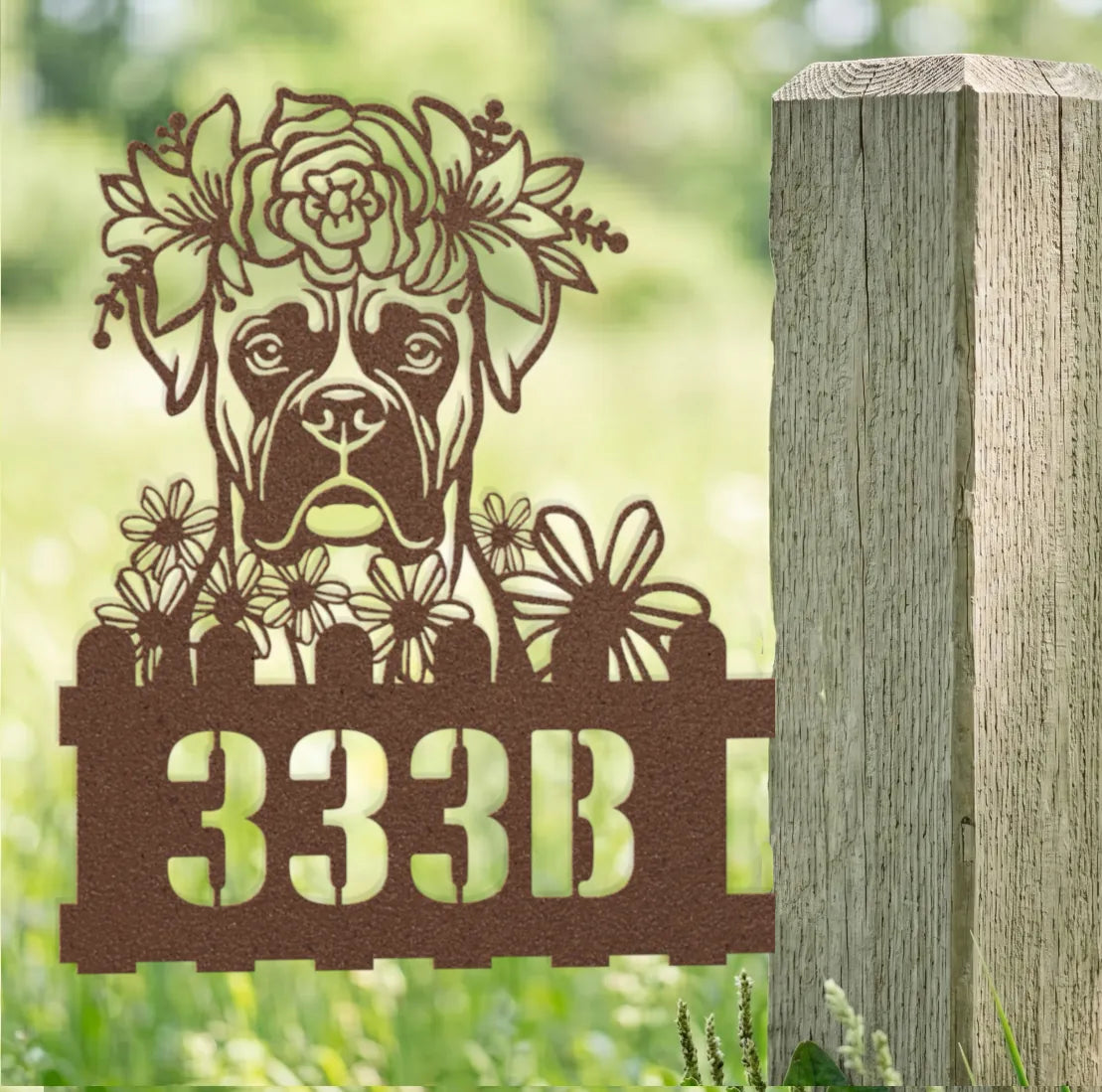 Boxer Custom Metal House Number Sign