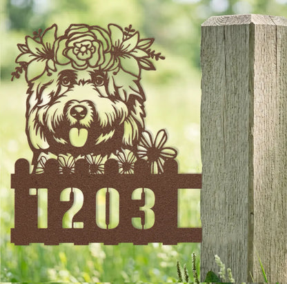 Cockapoo Custom Metal House Number Sign