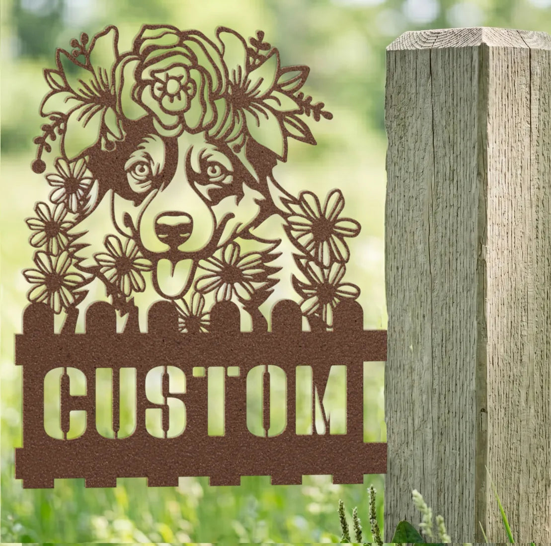 Corgi Custom Metal House Number Sign