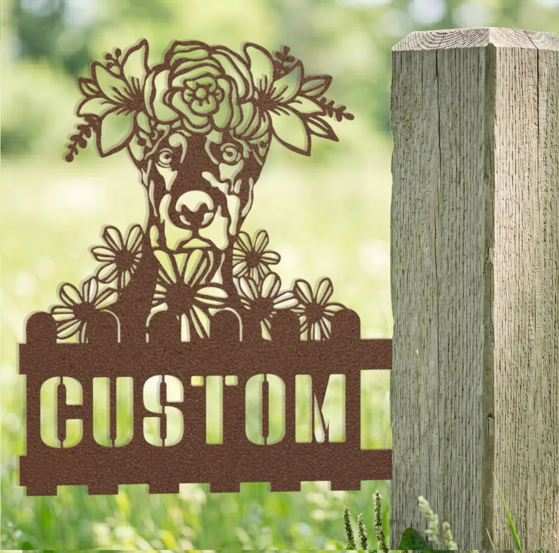 Doberman Custom Metal House Number Sign