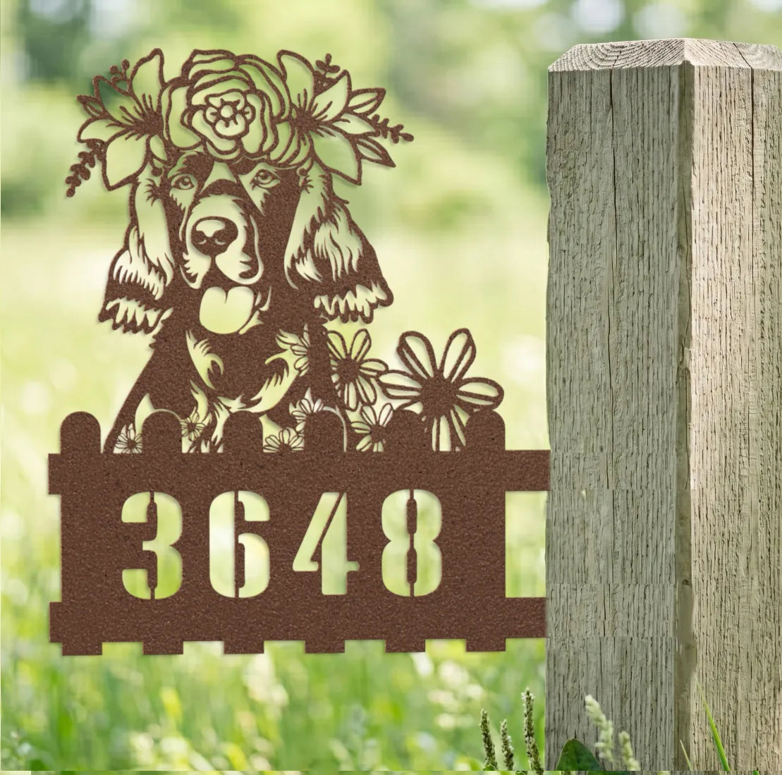 Irish Setter Custom Metal House Number Sign