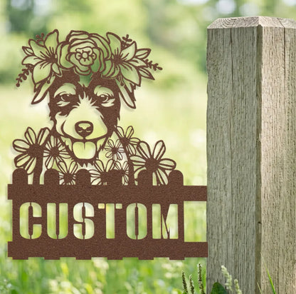 Jack Russell Custom Metal House Number Sign