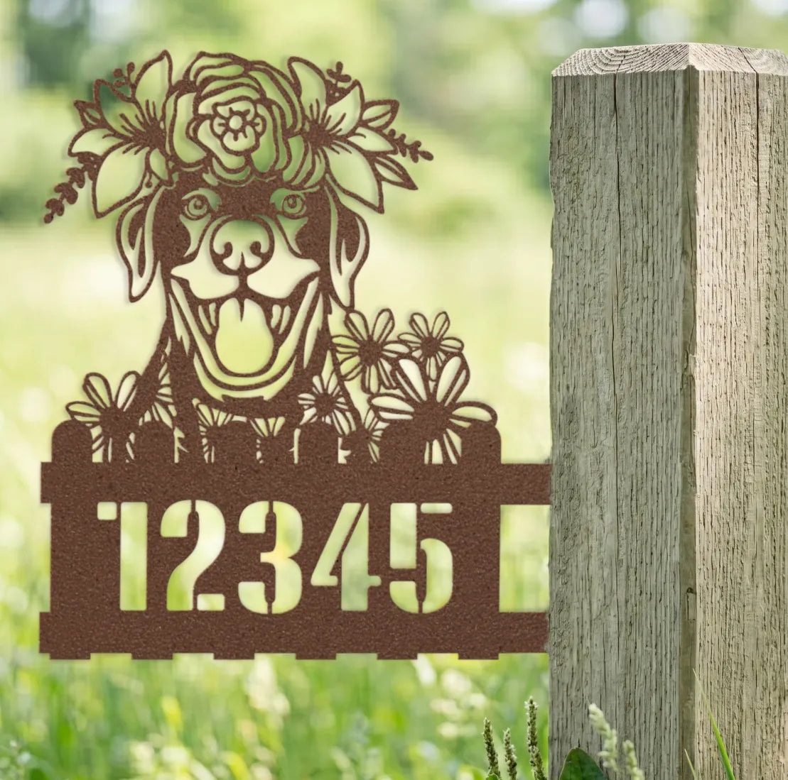 Labrador Custom Metal House Number Sign