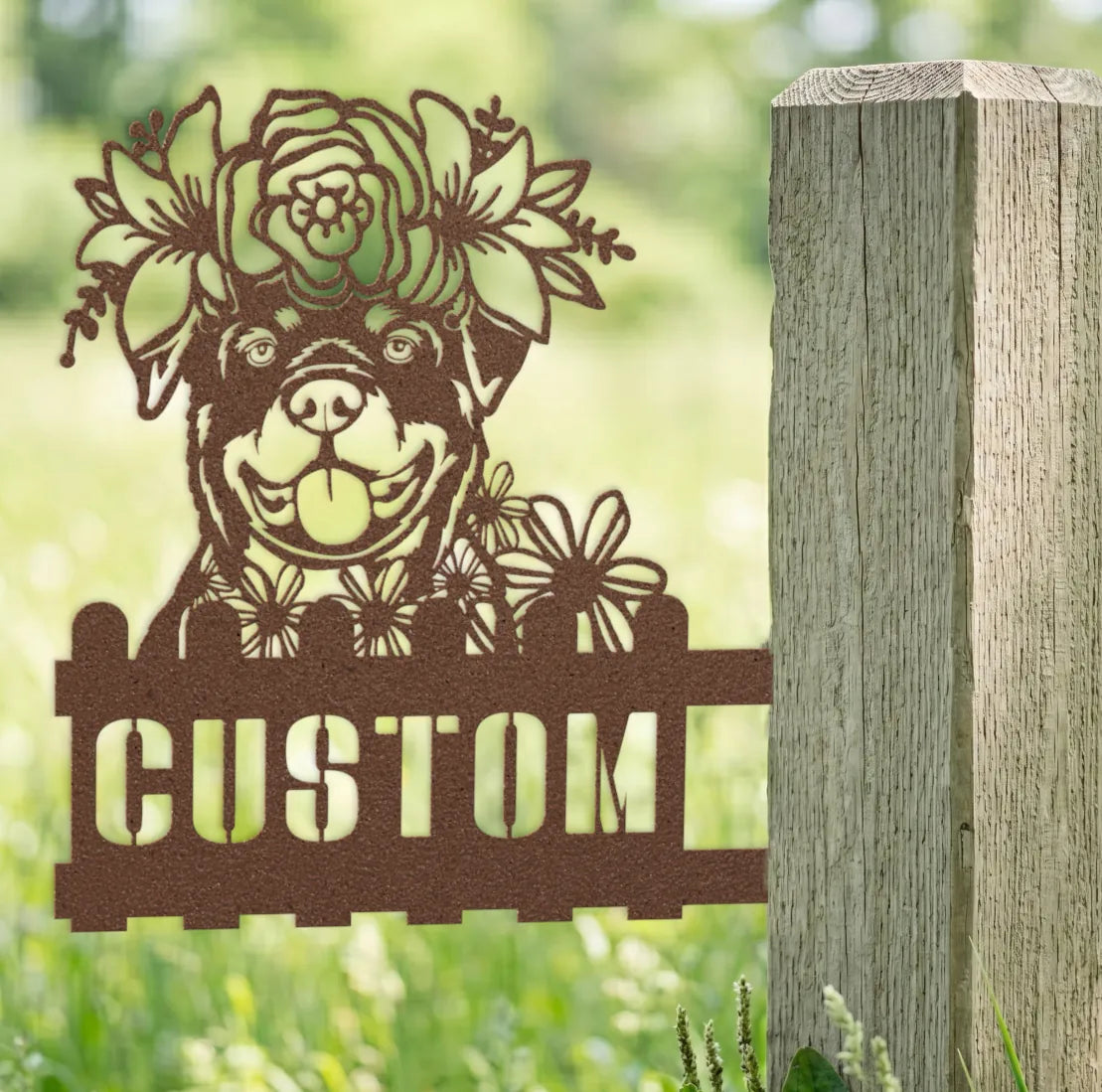 Rottweiler Custom Metal House Number Sign