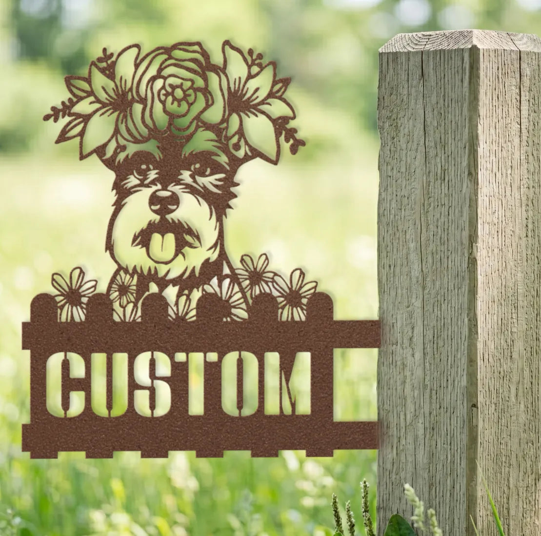 Schnauzer Custom Metal House Number Sign