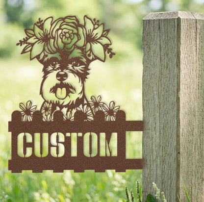 Schnauzer Custom Metal House Number Sign