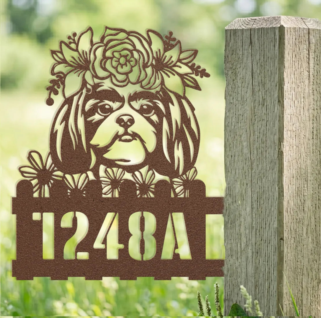 Shih-Tzu Custom Metal House Number Sign
