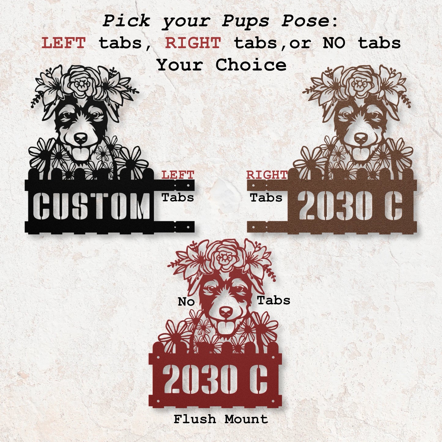 Jack Russell Custom Metal House Number Sign