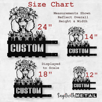 Poodle Custom Metal House Number Sign