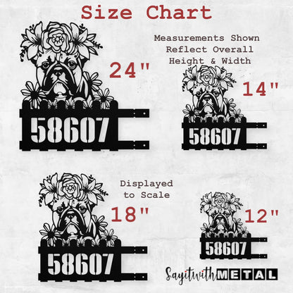 Bulldog Custom Metal House Number Sign
