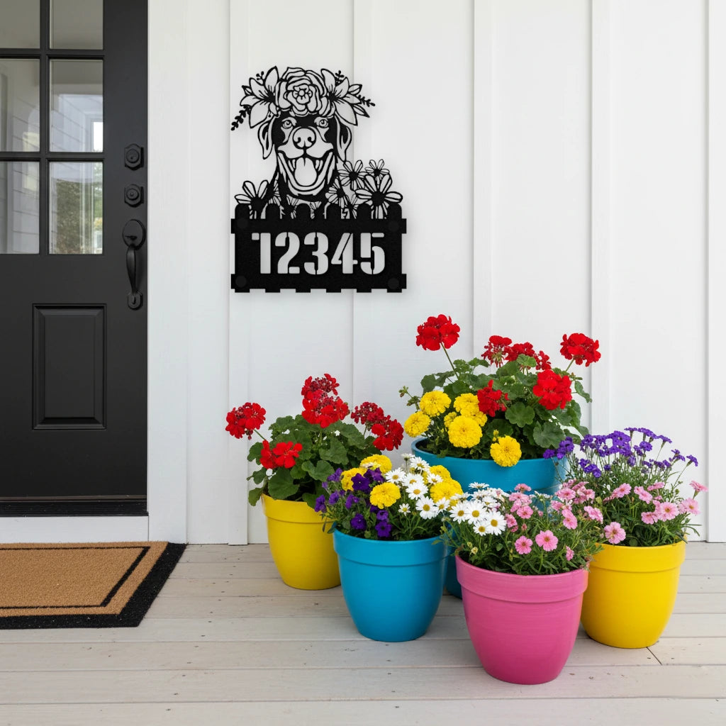 Labrador Custom Metal House Number Sign