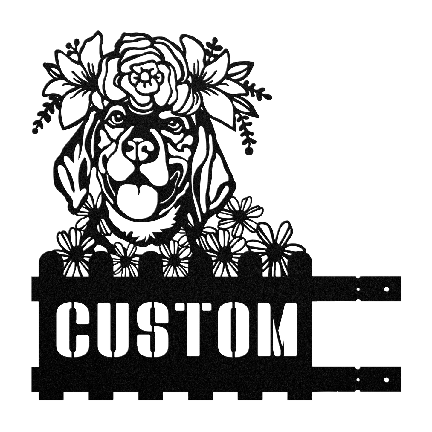 Beagle Custom Metal House Number Sign