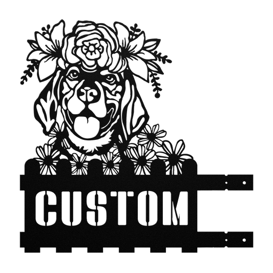 Beagle Custom Metal House Number Sign