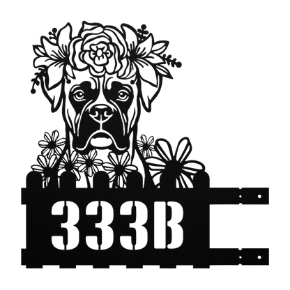 Boxer Custom Metal House Number Sign