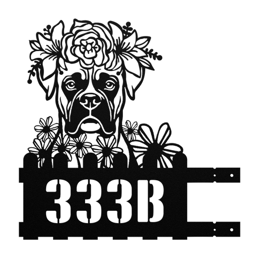 Boxer Custom Metal House Number Sign