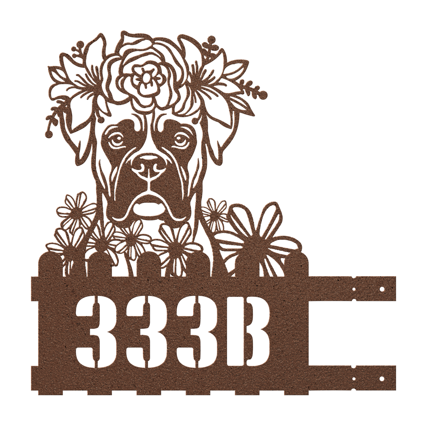 Boxer Custom Metal House Number Sign