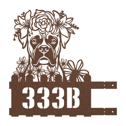 Boxer Custom Metal House Number Sign