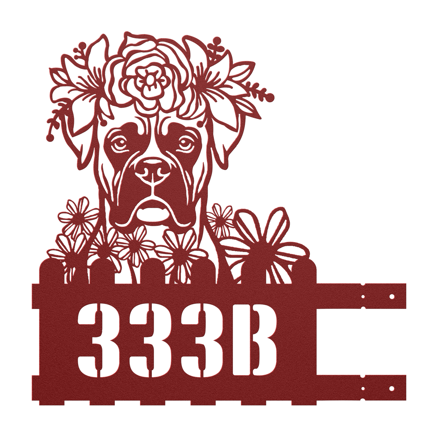 Boxer Custom Metal House Number Sign