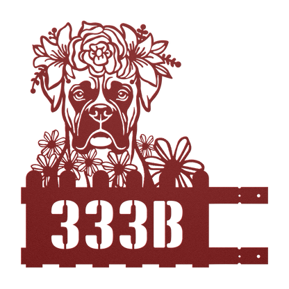 Boxer Custom Metal House Number Sign