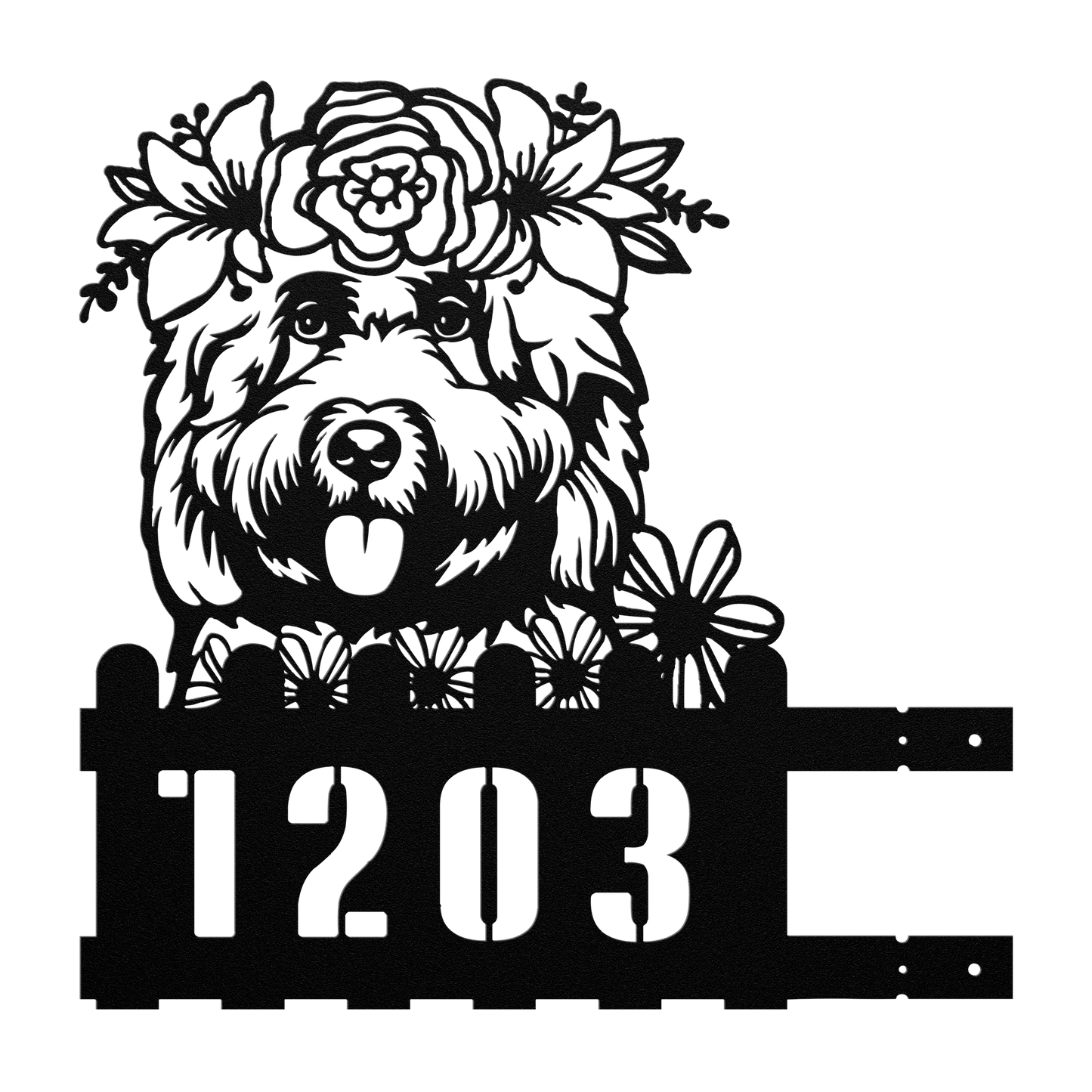 Cockapoo Custom Metal House Number Sign