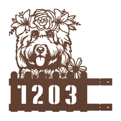 Cockapoo Custom Metal House Number Sign