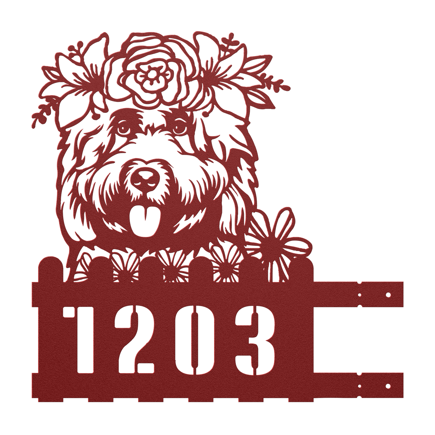 Cockapoo Custom Metal House Number Sign