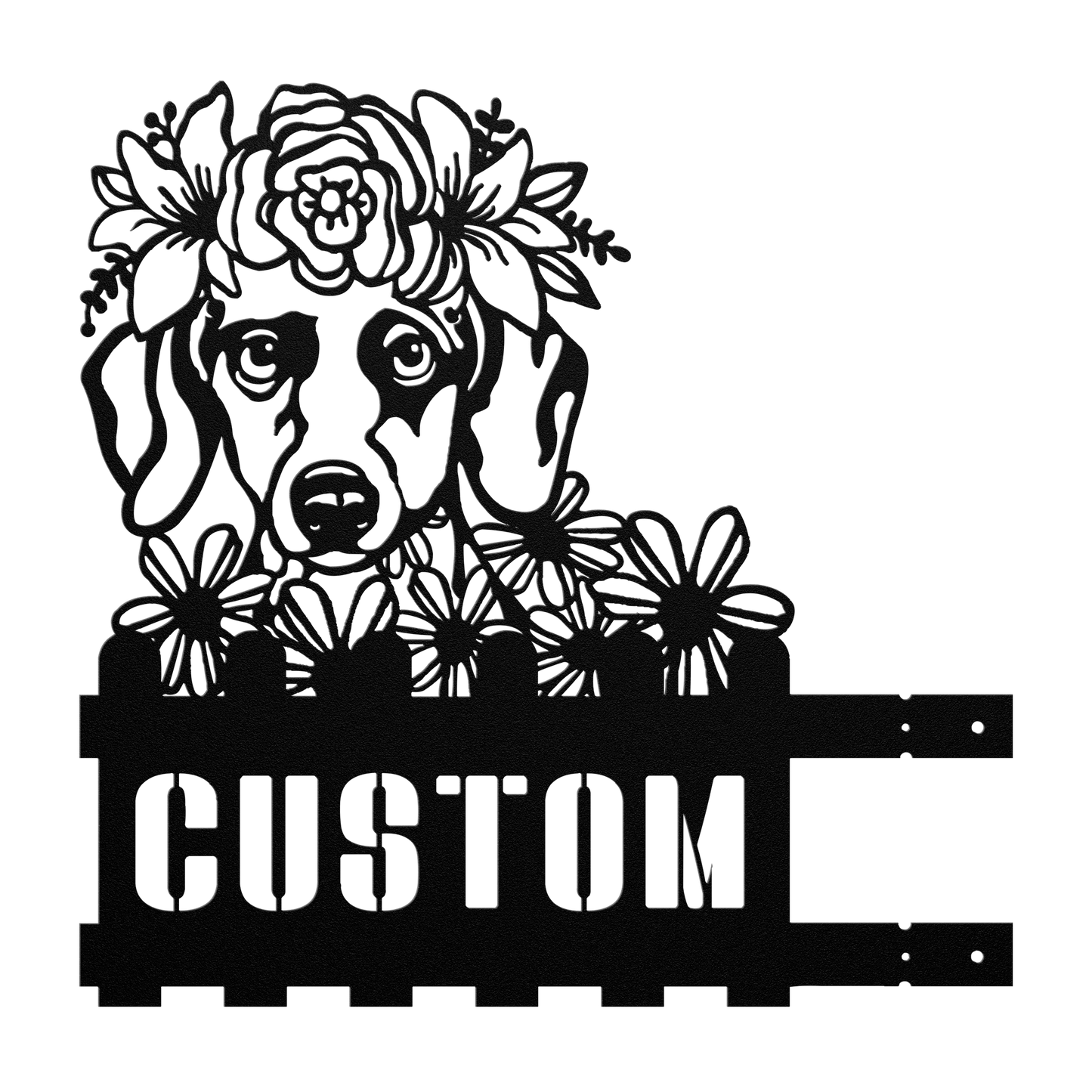 Dachshund Custom Metal House Number Sign