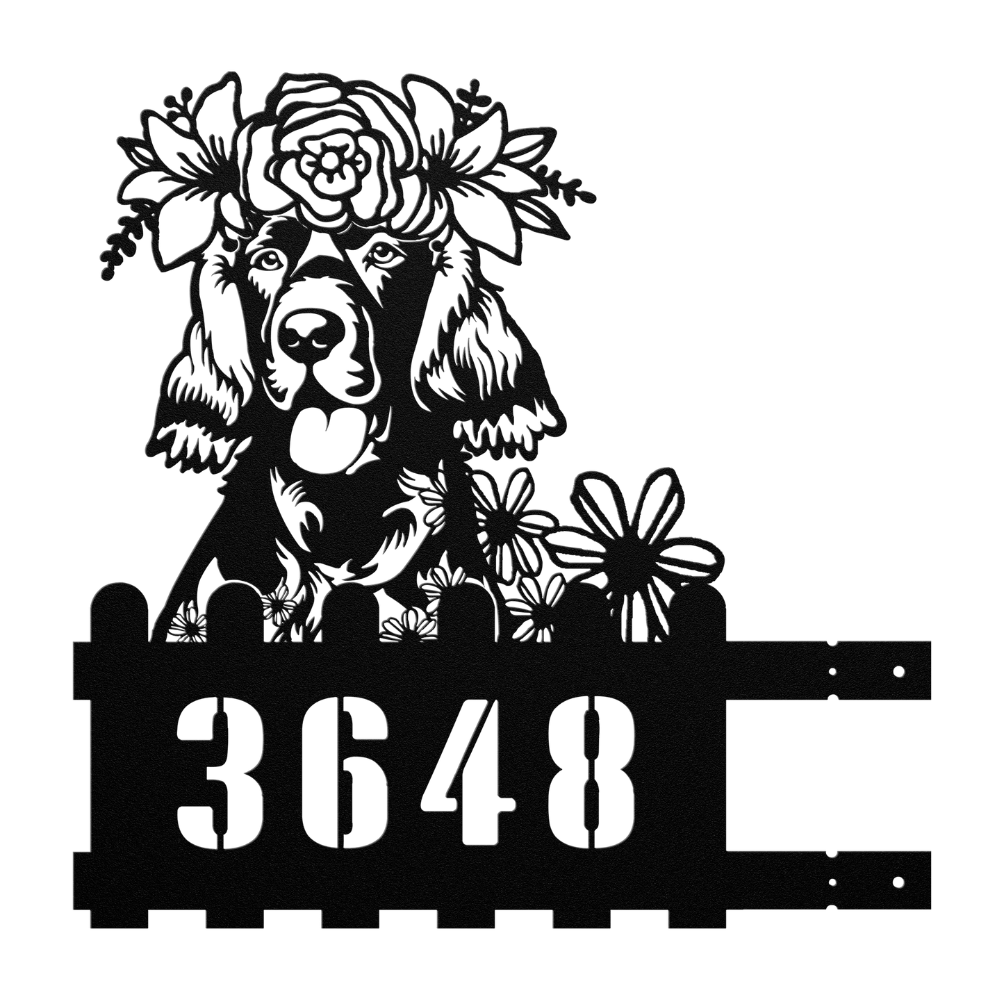 Irish Setter Custom Metal House Number Sign