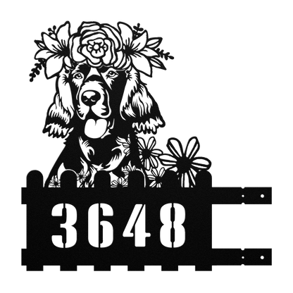 Irish Setter Custom Metal House Number Sign
