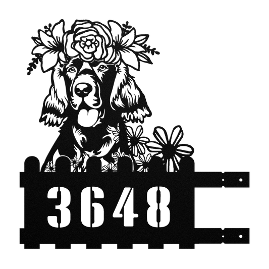 Irish Setter Custom Metal House Number Sign