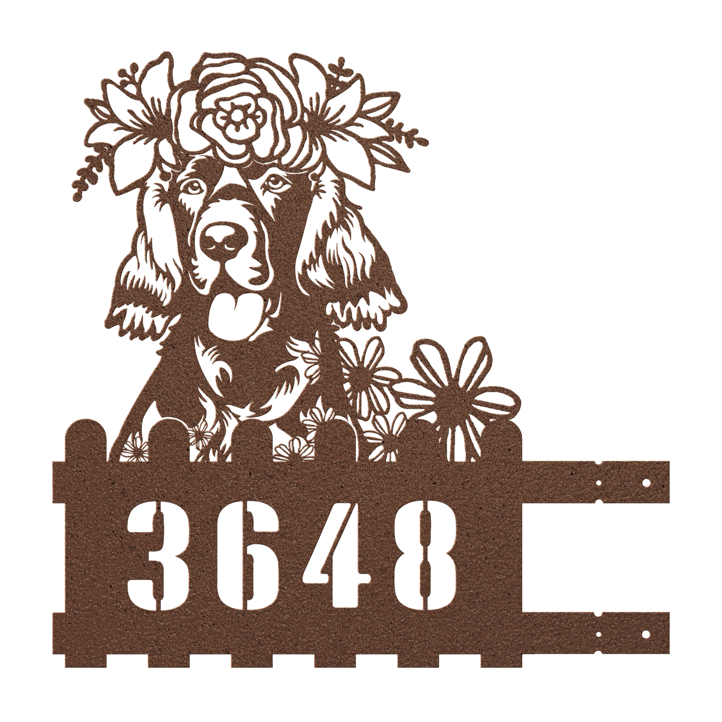 Irish Setter Custom Metal House Number Sign