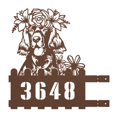 Irish Setter Custom Metal House Number Sign