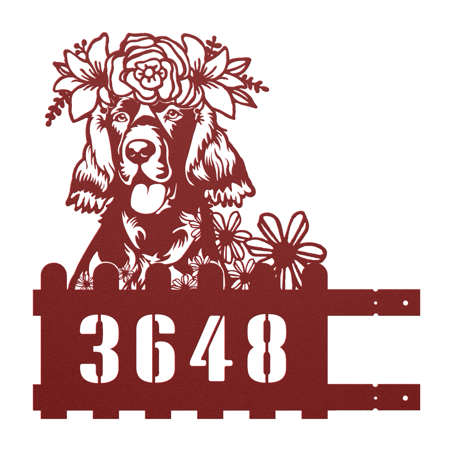 Irish Setter Custom Metal House Number Sign