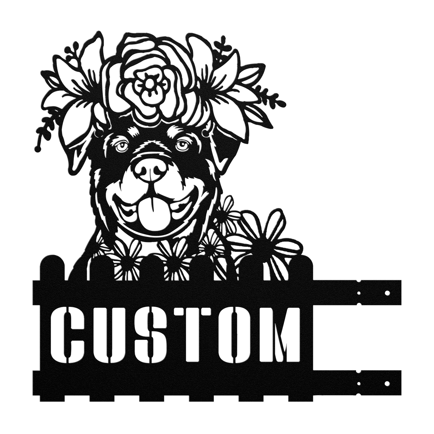 Rottweiler Custom Metal House Number Sign